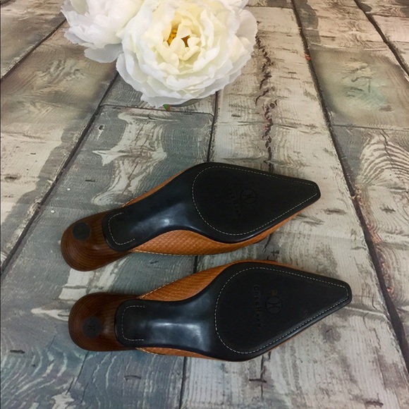 Cole Haan Brown Animal Print Slip on Kitten Heels - Picture 4 of 8